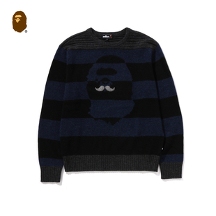 MR.BATHING 24年秋冬猿人胡子刺绣圆领毛衣120301N APE男装
