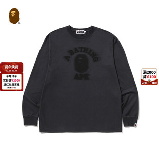 BAPE男装 T恤007111P 25年秋冬猿人字母幻视图案长袖