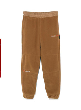 BAPE男装秋冬字母刺绣抓绒面运动长裤152009H