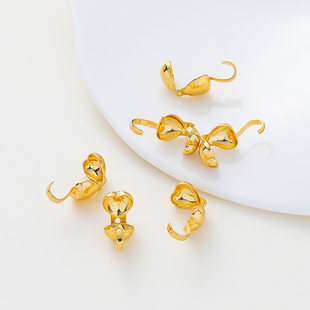 保色真金心形花型五角星带钩单包扣diy自制手链项链收尾扣连接扣