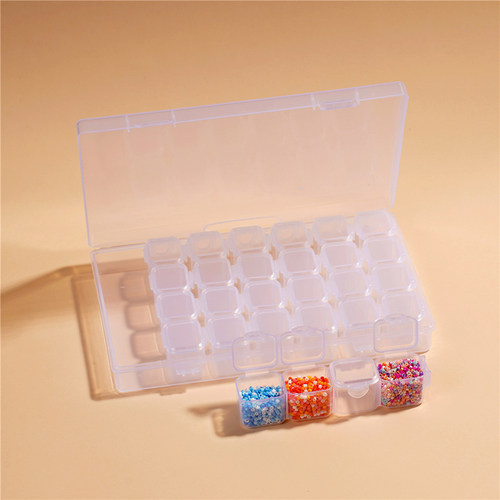 塑料独立开盖28格饰品收纳盒