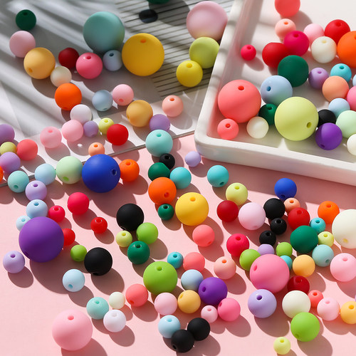 亚克力彩色混色肤感手感漆珠圆珠