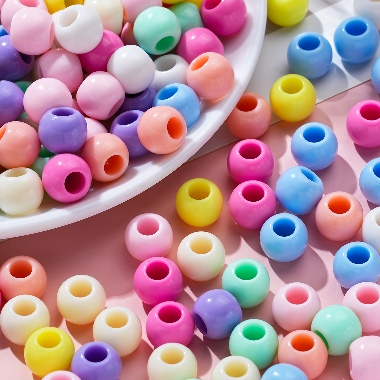 10/20MM亚克力大彩色糖果孔珠