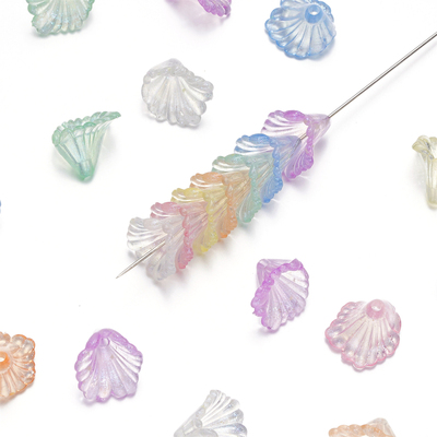 亚克力人鱼姬细闪喇叭花穿孔珠