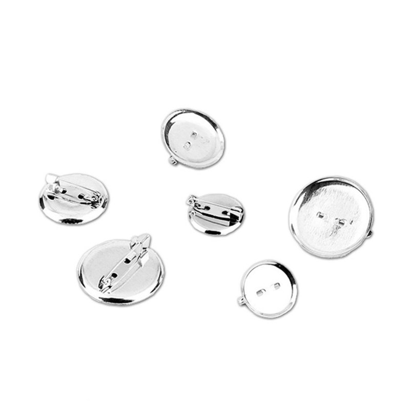 금속 라운드 디스크 버클 바늘 바닥 브로치 안전 핀 진주 트레이 기본 DIY 수제 보석 액세서리
