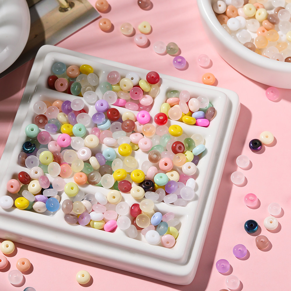 3*6mm玻璃混色算盘珠隔珠米珠