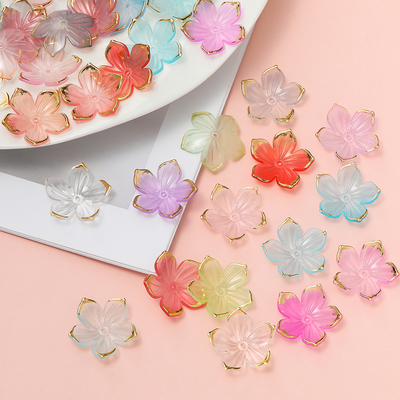 24mm烫金五角花花瓣配件