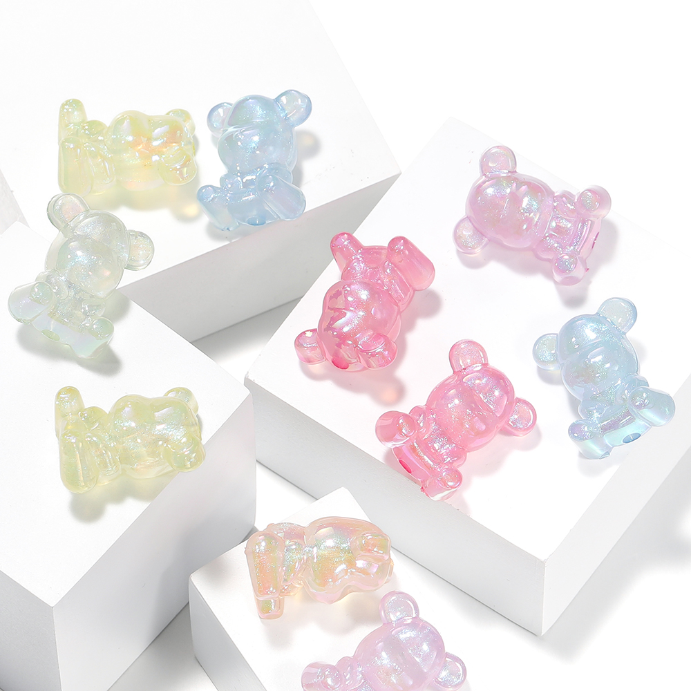 人鱼姬UV镀彩细闪小熊串珠