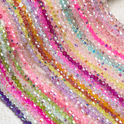 超闪！！4mm玻璃镀彩水晶菱形珠