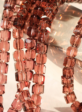 方糖四方珠透明水晶钻菱形钻穿孔散珠diy手机链手链发饰饰品配件