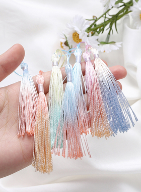 古装汉服发饰丝带渐变古风扇坠流苏端午节花篮挂件小书签手工材料