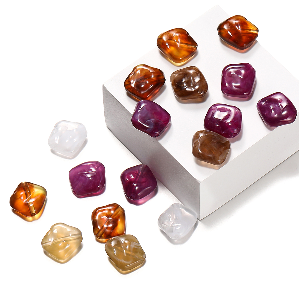 扁菱形仿琥珀珠异形珠