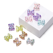 透明亚克力极光蝴蝶结珠大孔珠diy手串手链项链散珠通孔珠配饰