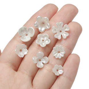 ABS仿珍珠喇叭花樱花花托手工串珠diy编绳手链手串耳饰发簪材料