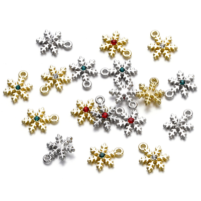 合金挂镀带钻雪花吊坠