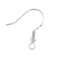 925 Серебряный крюк для ушей из бисера (16*18 мм) 2 штуки