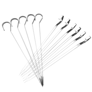 304不锈钢烧烤签吊炉扁签子电烤箱羊肉串烤肉串挂钩空气炸锅9字钩