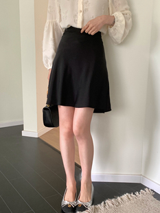 重磅醋酸丝绸斜裁鱼尾短裙女2025夏高腰显瘦光泽半身裙A字包臀裙