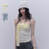 辣妹上衣 度假绑带抹胸T恤百搭短款 现货 易碎商店·在海边聆听