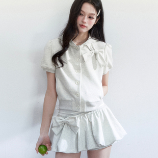 fragileheart易碎商店·韩系甜美休闲套装 花苞两件套 早春连帽开衫