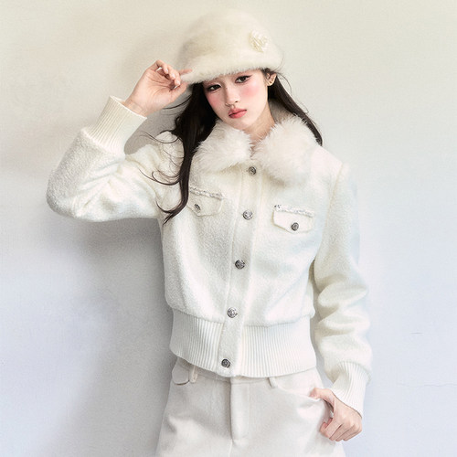 FragileHeart千金风皮草针织外套