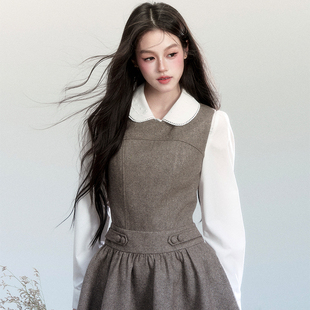 甜美千金背心连衣裙娃娃领衬衫 易碎商店·松烟暖昼 套装 现货