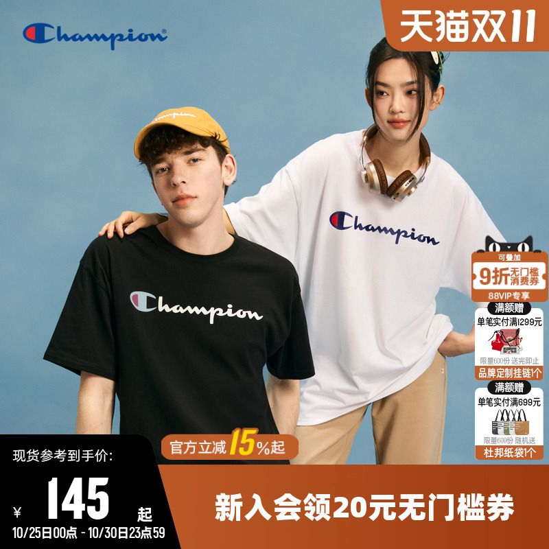 胶印短袖T恤Champion冠军情侣