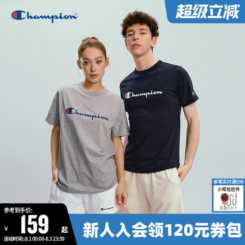 Champion冠军纯棉圆领短袖T恤女