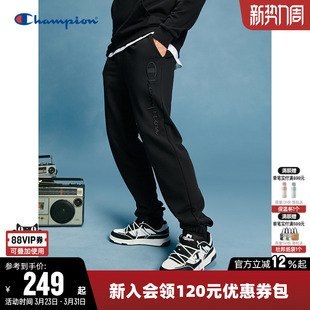 束脚运动裤 系带刺绣草写logo休闲长裤 子女 男春季 Champion冠军卫裤