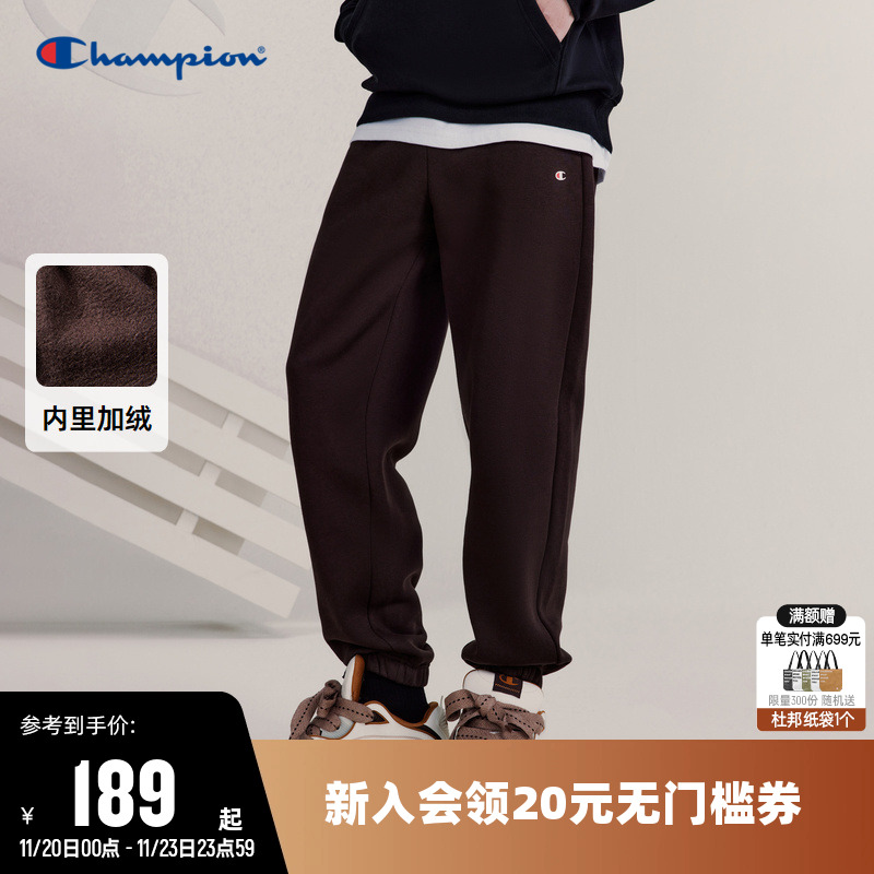 卫裤CHAMPION印花运动裤男款加绒