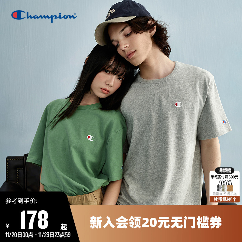 Champion冠军纯棉短袖T恤情侣