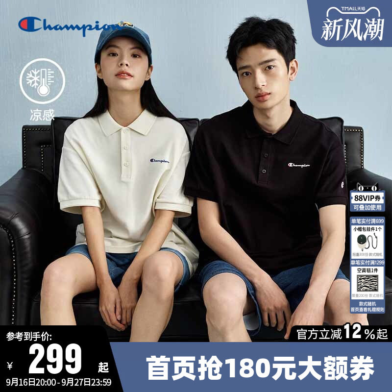 Champion冠军情侣短袖POLO衫T恤										