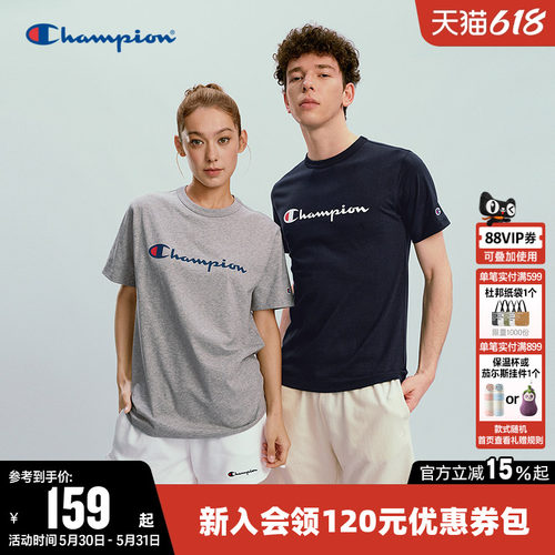 Champion冠军纯棉圆领短袖T恤女