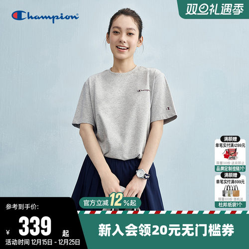 Champion冠军纯棉圆领短袖T恤女