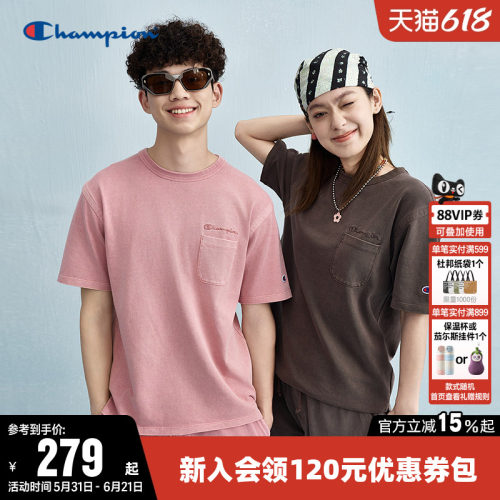 Champion冠军休闲圆领短袖T恤男