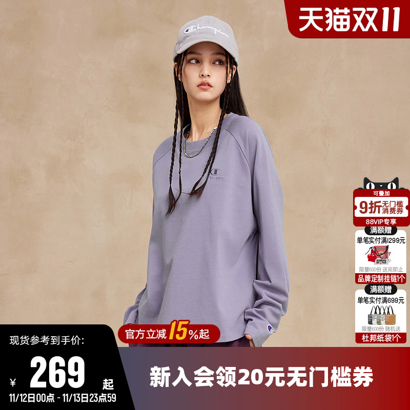 Champion冠军插肩袖长袖T恤女