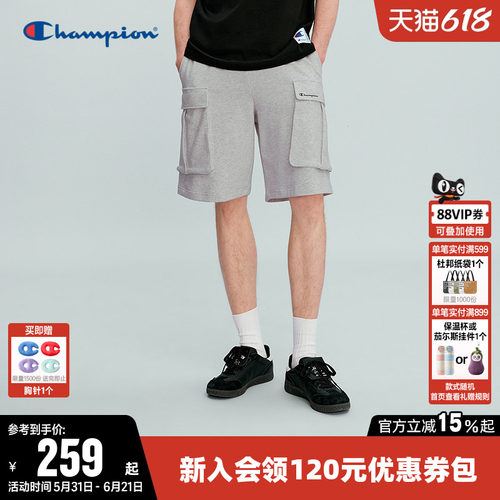 Champion冠军休闲五分工装短裤男