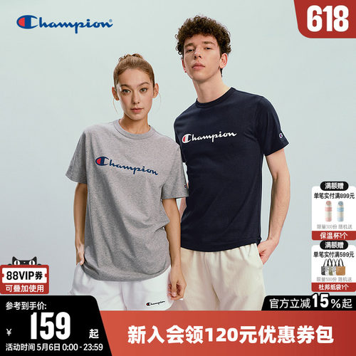 Champion冠军纯棉圆领短袖T恤女