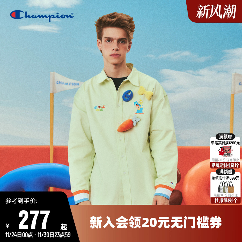 印花长袖衬衫CHAMPION男联名纯棉