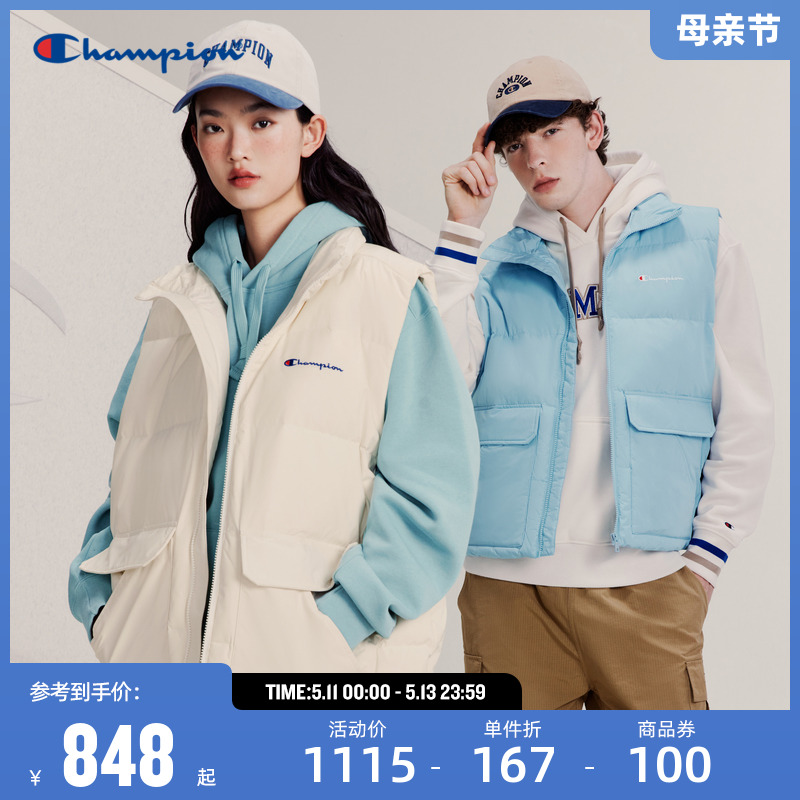 【王俊凯同款】Champion冠军羽绒马甲女23冬季新款情侣logo外套男 运动服/休闲服装 羽绒马甲 原图主图