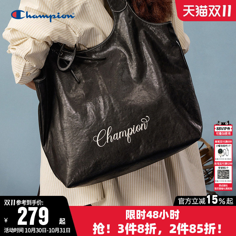 Champion冠军单肩背包2026冬女大容量时尚通勤托特包旅行休闲挎包