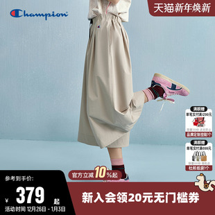 女2025秋季 a字宽松休闲裙裤 新款 长裤 丹宁工装 Champion冠军阔腿裤