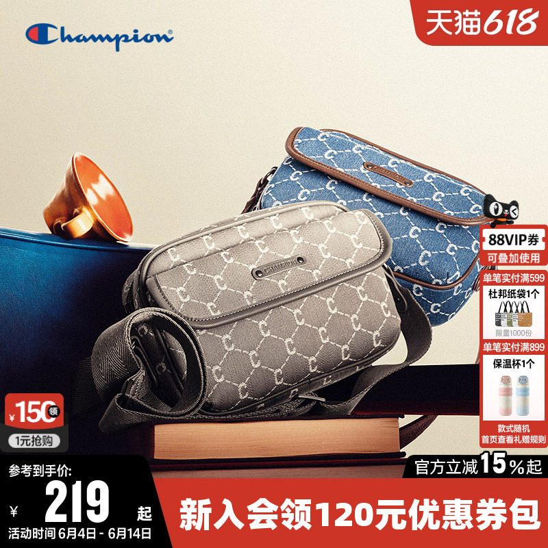 Champion冠军单肩背包2026春新款男女情侣时尚翻盖钻C相机包手提