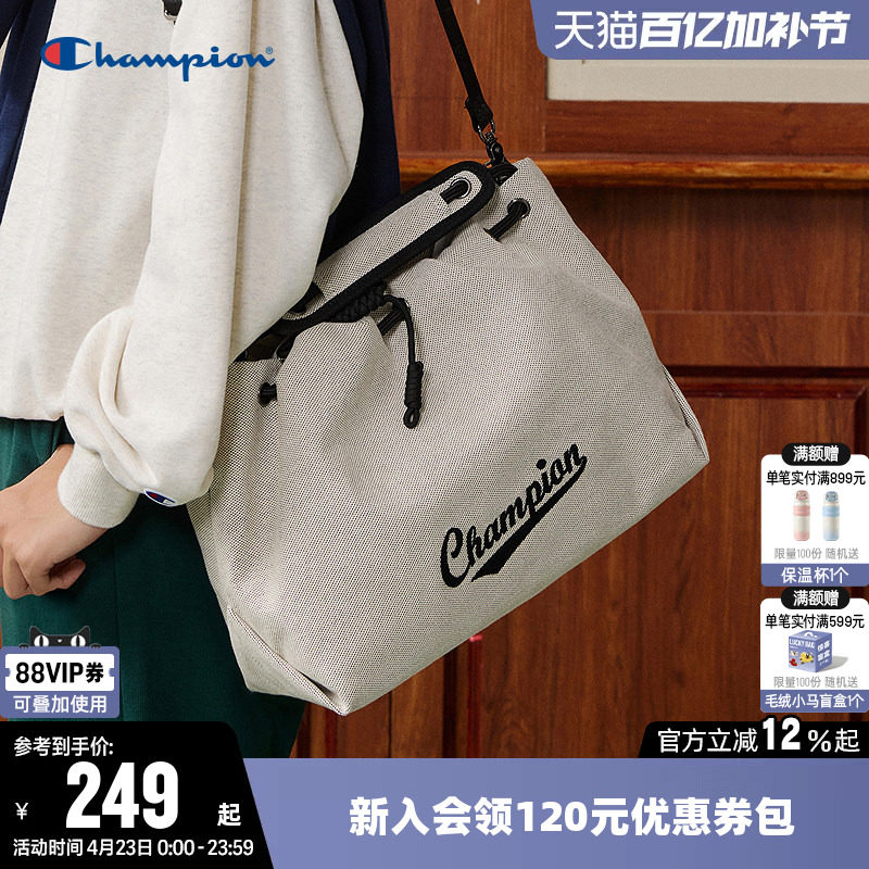 Champion冠军单肩背包2026春托特包男女情侣时尚多背斜挎包手提包