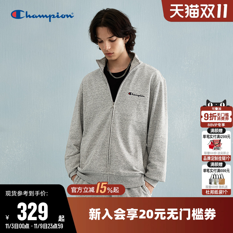 Champion冠军刺绣开衫卫衣男