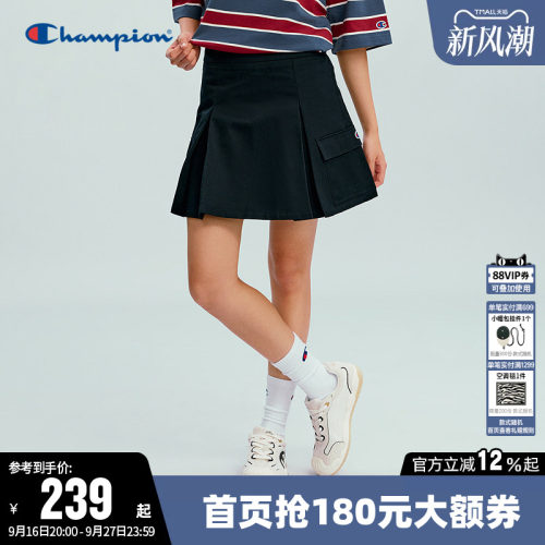 Champion冠军休闲工装百褶短裙女