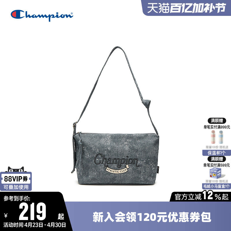 Champion冠军单肩背包2026春新款男女情侣时尚斜挎包经典刺绣潮包