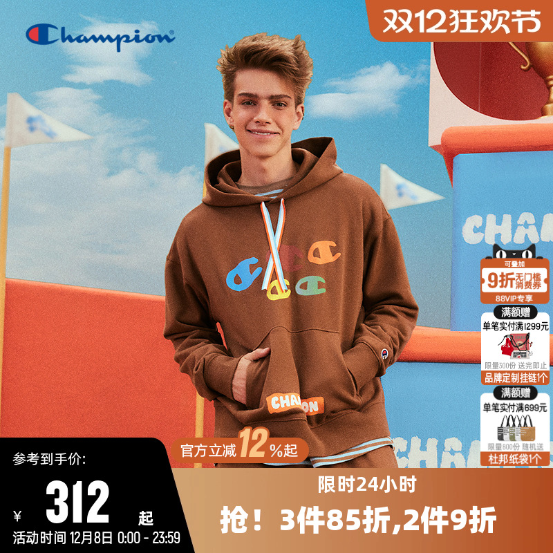 秋季连帽卫衣CHAMPION男联名印花