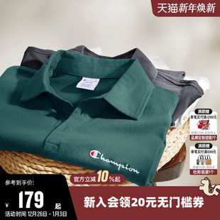 短袖 情侣刺绣纯棉休闲POLO衫 上衣男 新款 Champion冠军T恤女25夏季