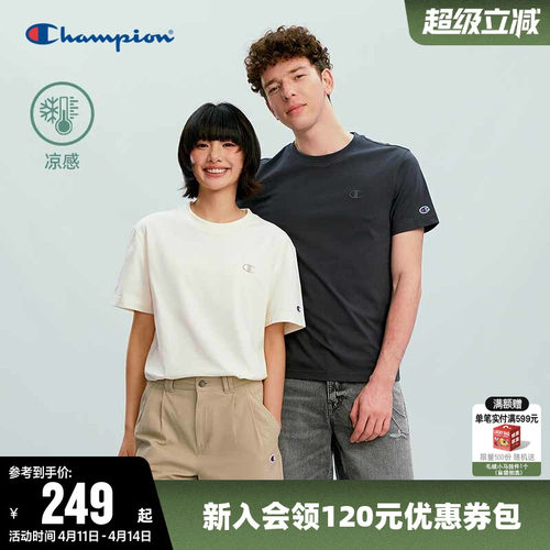 Champion冠军休闲圆领短袖T恤女